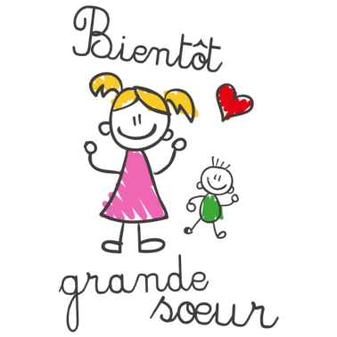 Zoom image bientôt grande sœur dessin d'enfant