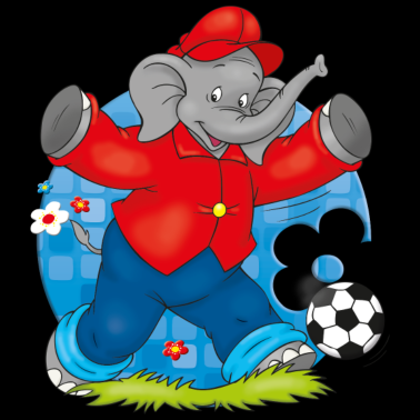 Zoom image Benjamin Blümchen spielt Fußball