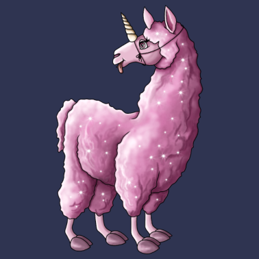 Zoom image Pinkes Lama llama Einhorn Illustration