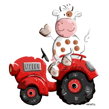 Zoom image Vaca conduce un tractor