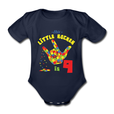 Syntymä  - Rocker Ikä 9 Syntynyt Syntymä Palapeli Autismi Tietoisuus