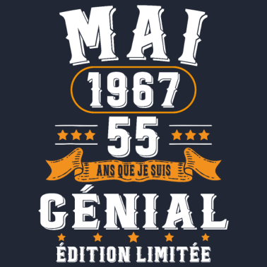 Zoom image 55 Ans Anniversaire Vintage Né(e) en Mai 1967