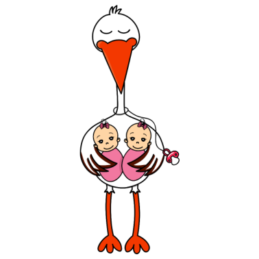 Zoom image Stork Baby Twins Babyer Piger sut