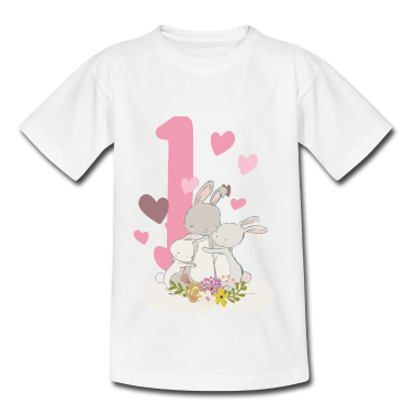 1. Geburtstag  - Geburtstag Zahl 1 Hasenfamilie