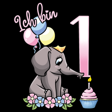 Zoom image 1. Geburtstag 1 Jahr Mädchen Elefant