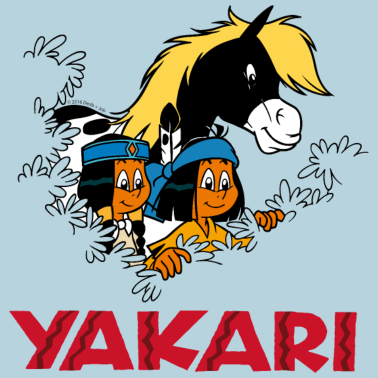 Zoom image Yakari avec arc-en-ciel et Petit-Tonnerre