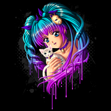 Zoom image Kitten ja Pigtail Manga Girl