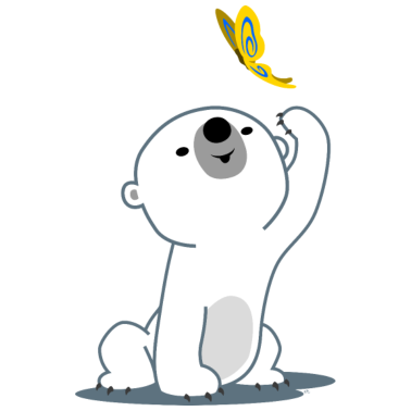 Zoom image Simpatico cartone animato orso polare cucciolo