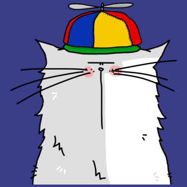 Zoom image Portrait of a cat with cap propeller