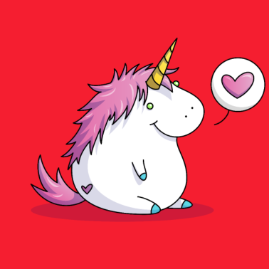 Zoom image Fat unicorn with heart
