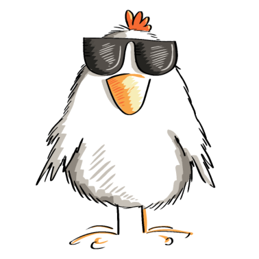 Zoom image Kip met koele zonnebril - haan - gans