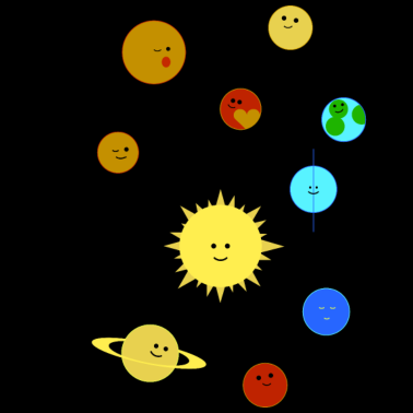 Zoom image Solsystem svart