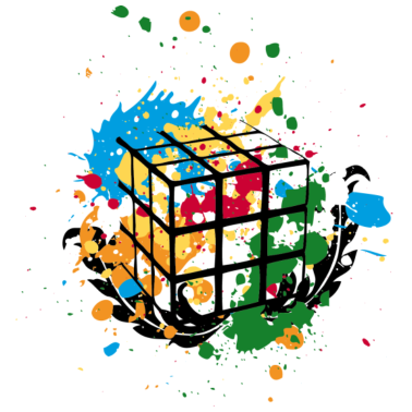 Zoom image Rubik's Cube Colourful Splatters