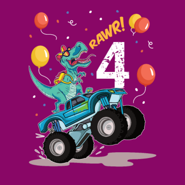 Zoom image 4e verjaardag 4 jaar dinosaurus monster truck