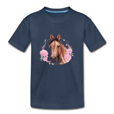 1. Födelsedag  - Stor hästskjorta flickor barn blommar hästen