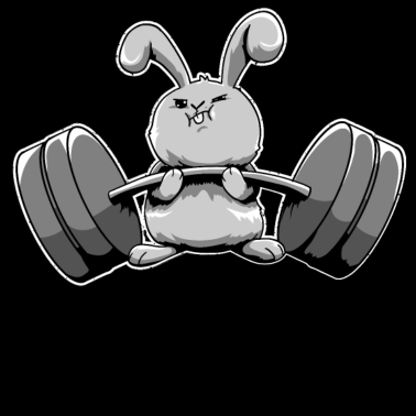 Zoom image Rolig kanin tyngdlyftning Gym Workout Bunny