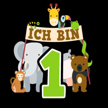 Zoom image Zootiere 1. Geburtstag 1 Jahr Elefant Affe