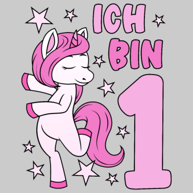 Zoom image 1. Geburtstag Mädchen süßes rosa Einhorn Ich bin 1