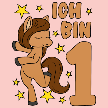 Zoom image 1. Geburtstag Mädchen süßes Pferd Ich bin 1