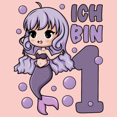 Zoom image 1. Geburtstag Mädchen süße Meerjungfrau Ich bin 1