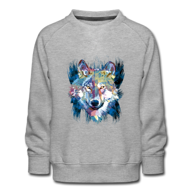 1. Urodziny  - Wielokąt - Piękny szary wilk w kolorze niebieskim