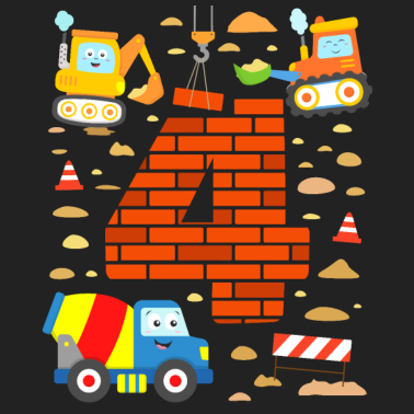 Zoom image 4 ° compleanno Escavatore Veicoli Cantiere Camion Auto