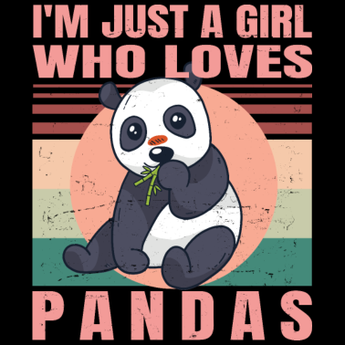 Zoom image I'm Just A Girl Who Loves Pandas - Cute Retro