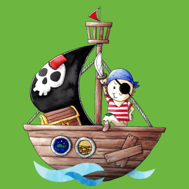 Zoom image Little pirate with his ship