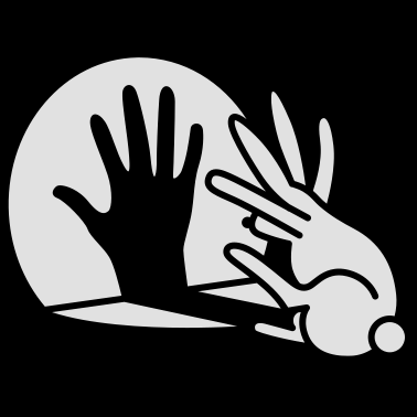 Zoom image Ombre chinoise, main, lapin