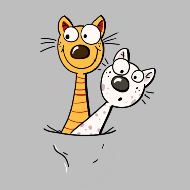 Zoom image Deux chats drôles Shirt - Chat - chaton -Fun