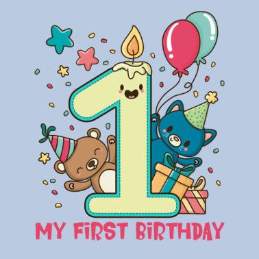 Zoom image Geburtstag Baby - 1. Geburtstag Bär und Katze