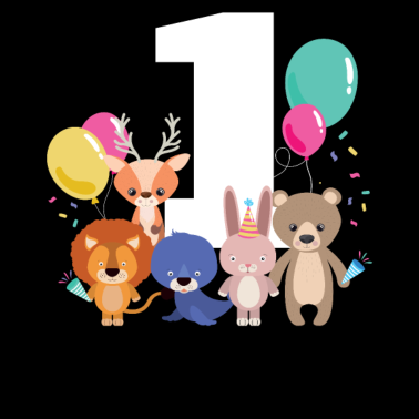Zoom image 1. Geburtstag Baby Eins 1 Waldtiere