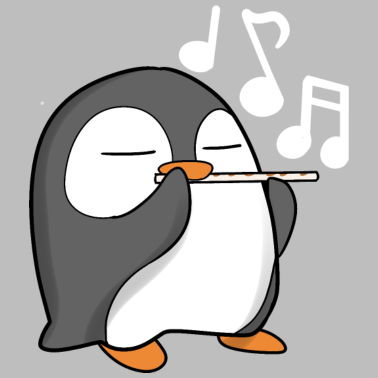 Zoom image Le pingouin joue de la flûte