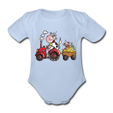 1. Anniversare  - Vache conduisant un tracteur - Agriculteur