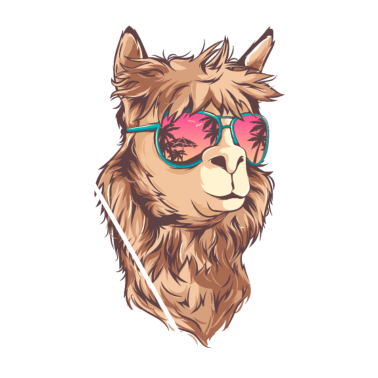 Zoom image Lama d'été avec des lunettes de soleil - cadeau de Llama