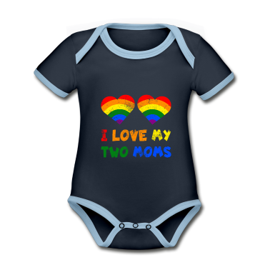 1. Bursdag  - I Love My Two Moms LGBTQ Lesbian Mum Pride Rainbow