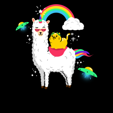 Zoom image Funny Llamacorn and Cat Unicorn Alpaca Lama Gift