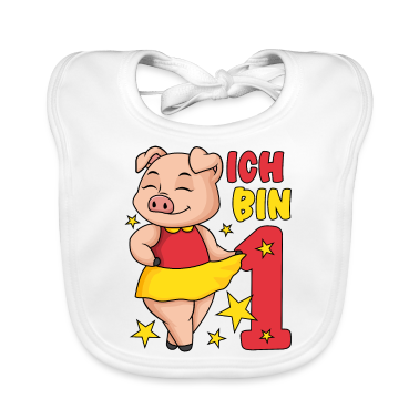 1. Geburtstag  - 1. Geburtstag Mädchen süßes Schweinchen Ich bin 1
