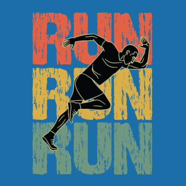 Zoom image Run Run Run Vintage Running Guy
