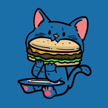 Zoom image Pieni kissa vauva nälkähampurilainen pikaruoka lapsi