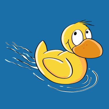 Zoom image Sweet Swimming Duck - sarjakuva