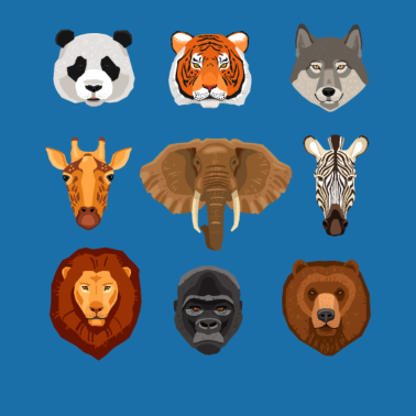 Zoom image Animals Wilderness Panda Lion Wolf Giraffe Bear Gift