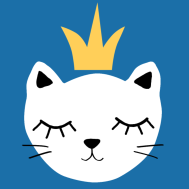 Zoom image White cat with crown