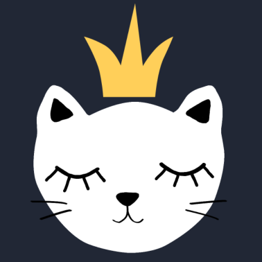 Zoom image chat blanc avec couronne