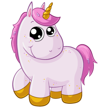 Zoom image Unicorno rosa fumetto