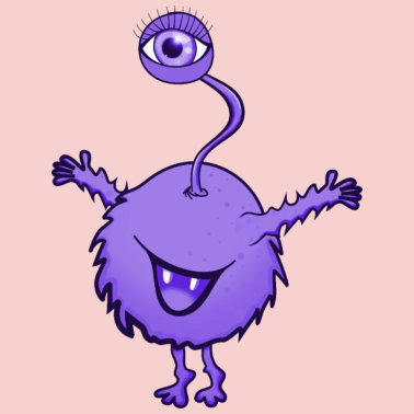 Zoom image Monster lilla med et øye
