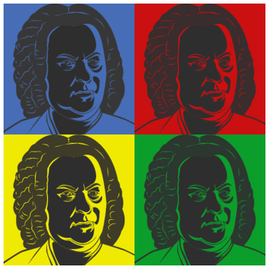 Zoom image Johann Sebastian Bach in Warhol style