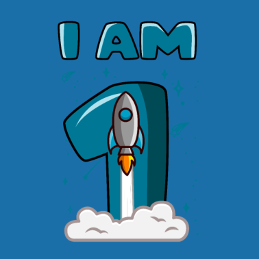 Zoom image ICH BIN 1 Rakete Weltraum Geburtstag 1 Geburtstag