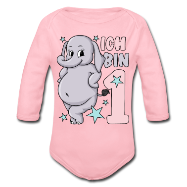 1. Geburtstag  - 1. Geburtstag Mädchen süßer Elefant Ich bin 1
