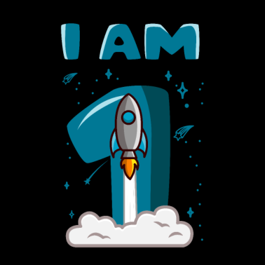 Zoom image ICH BIN 1 Rakete Weltraum Geburtstag 1 Geburtstag